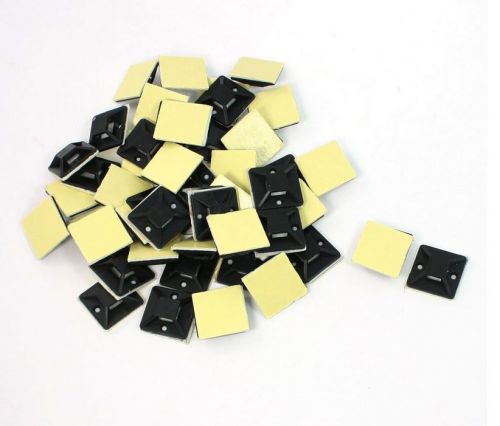 50 Pcs 25 x 25 x 8mm Self Adhesive Cable Tie Mount Base Holder