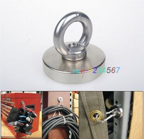 New Strong Disc Rare Earth Permanent NdFeB Magnet D50x10mm-Hole10mm+eyebolt ring