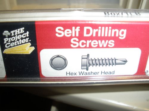 1/4&#034; Hex washer head self drilling zinc sheet metal screws (181) pcs. 3/4&#034; - 3&#034;
