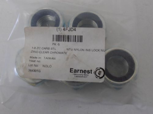 Earnest 1-8 Carbon Steel Nylon Insert Lock Nut - Pkg. of 5