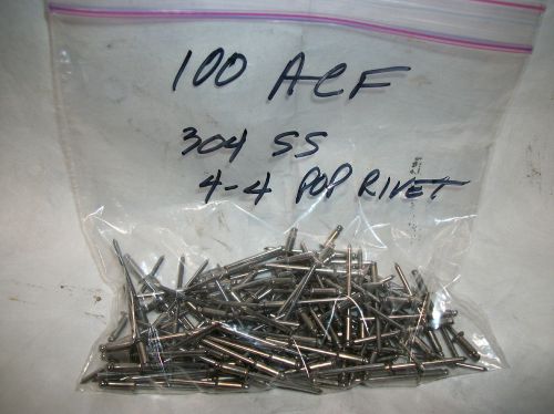 RIVETS, 100 ACF 304 stainless steel, pop type 4-4