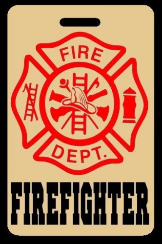 Tan FIREFIGHTER Luggage/Gear Bag Tag - FREE Personalization - New