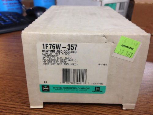 NOS WHITE RODGERS 1F76W-357 HEAT COOL THERMOSTAT 24V COMFORT SET CLOCK