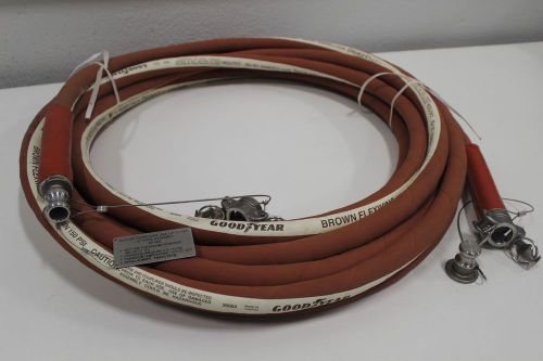 GOODYEAR Brown Flexwing Chemical Chemrin Suction Hose 1/2&#034; 50&#039; W/Fitting