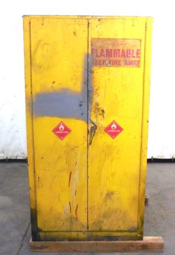 JUSTRITE SAFETY FLAMMABLE LIQUID STORAGE CABINET, 55 GALLON, SELF CLOSING DOORS