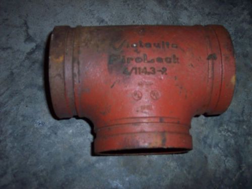 Victaulic fire lock ductile iron  tee with grooved branch 4 x 4 x 4 for sale