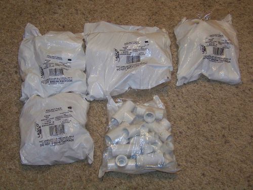 50 NEW Lasco 1/2&#034; SCH 40 TEE SST Socket X FIPT 5 bags of 10 Made in USA