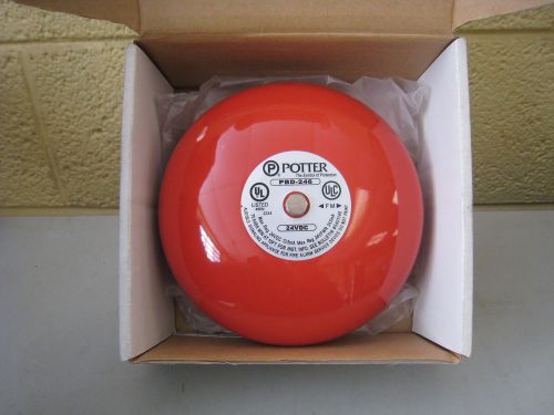 New Potter Electric PBD-246 24VDC 6&#034; Fire Alarm Bell Free Shipping