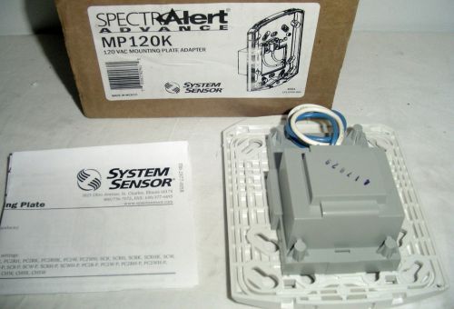 NEW~SpectrAlert / System Sensor MP120K, 120 vac Mounting Plate Adapter