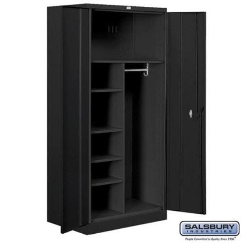 Salsbury Heavy Duty Storage Cabinet, Combination, 78&#034; H, 24&#034; D, Black, Assembled