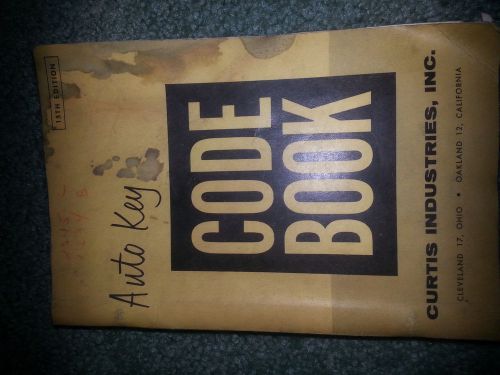 CURTIS AUTOMOTIVE KEY CODE BOOK 15th Edition Antique mid 1950s