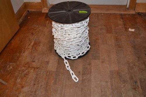White plastic security/safety chain 2&#034; links x 100ft long. carrier not included for sale