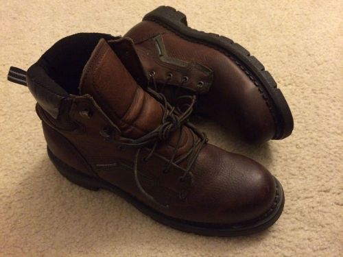 Red wing men sz 9.5 steel toe boots brown safety #2226 - gently used for sale