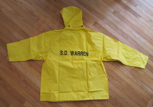 New S. D. Warren Yellow IPCD Nylon Tri-Weave Rain Chemical Protection Suit #702