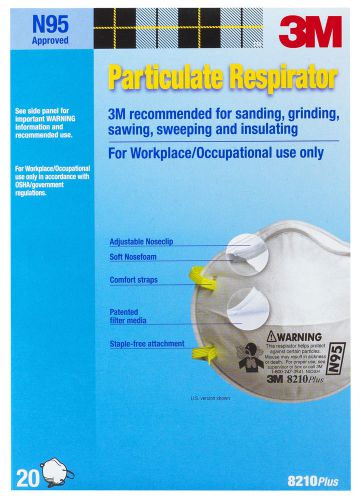 3M 20 Count N95 Particulate Respirator 8210PB1-A