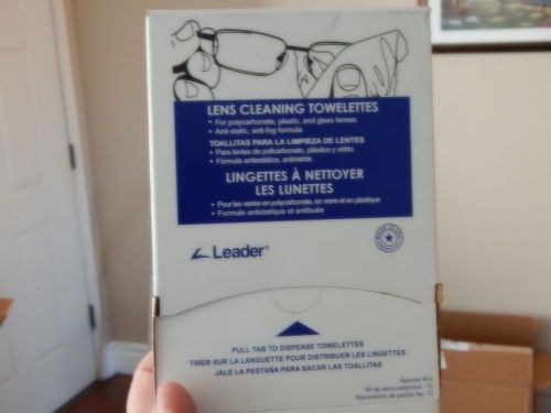 LCT100 - BOX OF 100 Individually Packaged Lens Cleaning Towelettes .LEADER BRAND