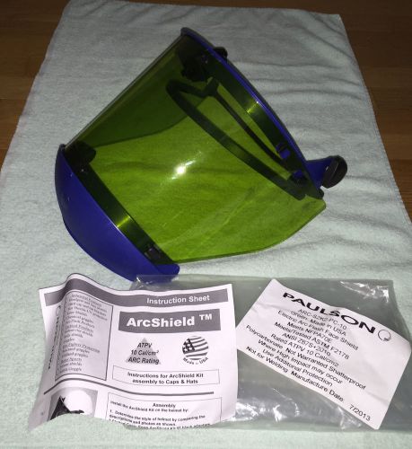 Paulson electric arc flash face shield new nip green mask arc-s2k2-pc-10 for sale
