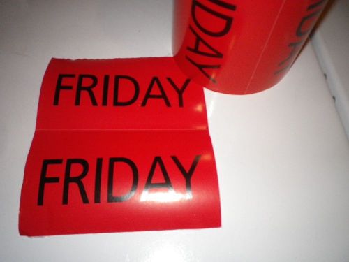 FRIDAY Red Self adhesive Labels 3&#034; x 5&#034; 10 labels