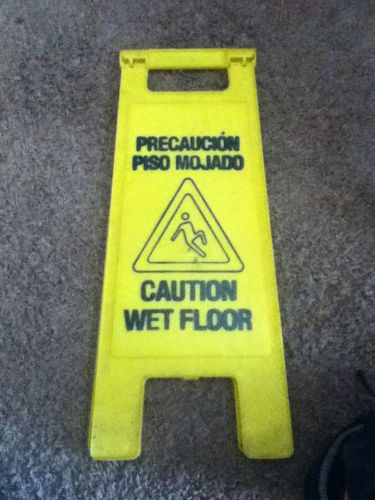 Wet Floor Caution Sign English/Spanish Safty Yellow