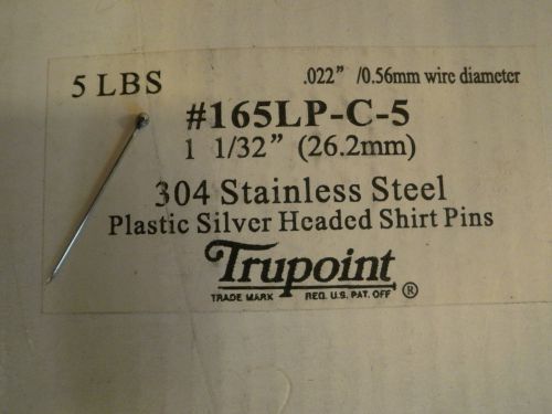 5 lbs Stainless Steel Pins #165LP-C-5 Trupoint 1 1/32&#034; (26.2mm) 5 Pound Box