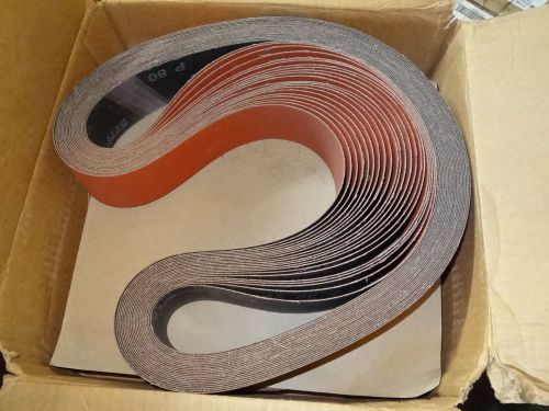 46 new 3M Abrasives 2-1/2&#034; x 60&#034; 577F Cubicut Polycut RB Cloth Sanding Belts P80