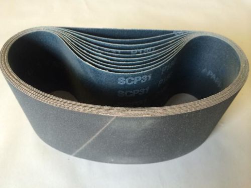 Set of 10 Silicone Carbide Wet / Dry 180 grit 4&#034; x 24&#034; Abrasive Sanding Belts