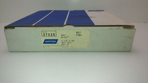 Box of 10 norton r821 ( 27235 ) 2 1/2&#034; x 60&#034; 36 y grit abrasive sanding belts for sale