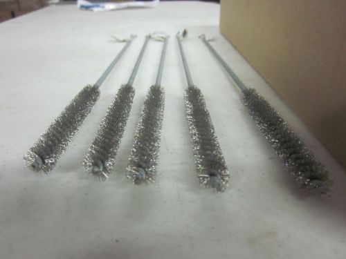~ 5 ~ 16&#034; L STEEL WIRE ROUND TUBE CLEANING BRUSHES 1/2&#034; BRUSH 4 BOTTLE GUN PIPE