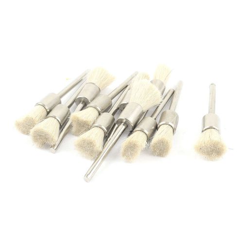 11pcs 1/8&#034; Mandrel White Bristle Pen Polishing Brush for Dremel Rotary Tool