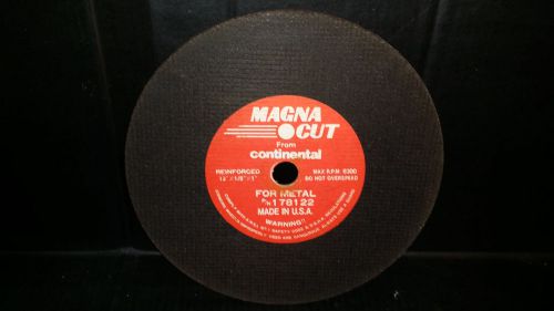 nos Continental MAGNA CUT Metal Cutoff Wheel -12 &#034;x 1/8&#034;x1&#034; 178122  6300 max rpm
