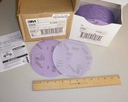 BOX of 100 Clean Sanding Discs, 3M 20806, 360L, 6&#034; P1000 Grade, New In Box!