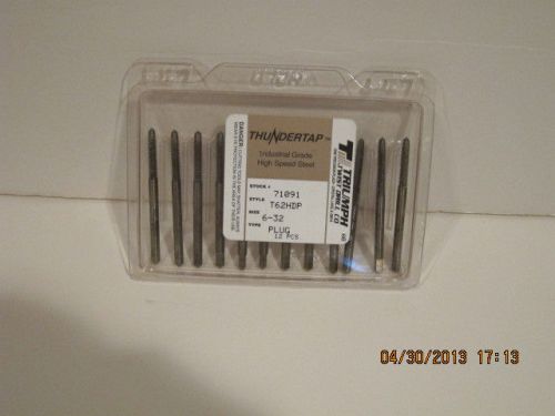 TRIUMPH - PLUG TAP - SIZE 6-32 NC- 12 PK- 71091-NEW IN FACTORY SEALED PACKAGE!!!