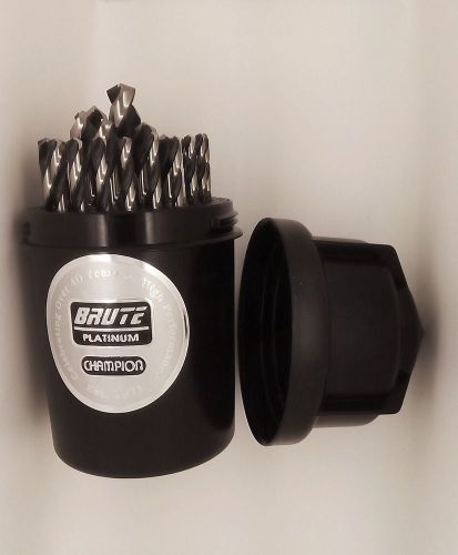 Champion brute platinum twister-xl5  29pc jobber black &amp; bright drill bits set for sale