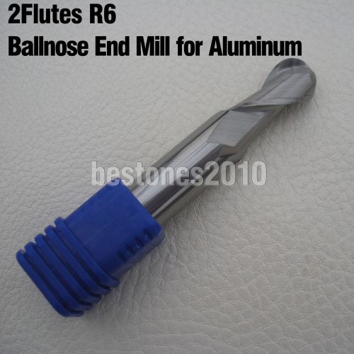 Lot 1pcs Solid Carbide 2Flute Ball Nose Aluminum Endmills R6.0 Cutting Dia 12mm