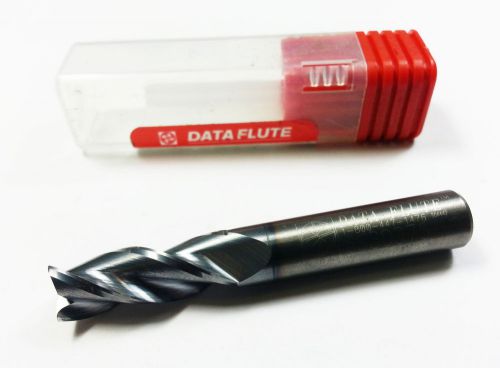 3/8&#034; Data Flute SS30375 Solid Carbide .010CR  C4-TiCN 3 Flute End Mill (N 680)
