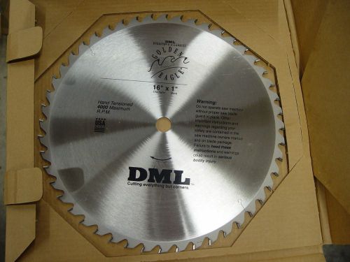 DML GOLDEN EAGLE 16&#034;X48 T DYANITE TIPPED SAW BLADE 1&#034; ARBOR #74013 USA