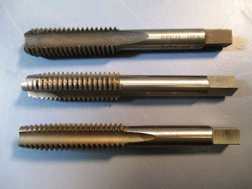 Mixed Lot of 3 High Speed Hand Taps, 7/16-14 NC, 1 ea 2, 3, &amp; 4 flute