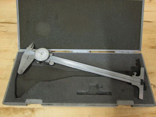 MITUTOYO SHOCK PROOF DIAL CALIPER 0-8&#034; WITH DEPTH CHECKER 505-627