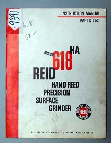 Reid Instruction and Parts Manual for Model 618HA Hand (Inv.16540)