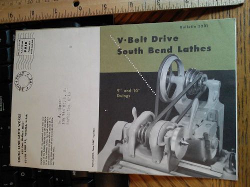 1950s SOUTH BEND LATHE WORKS BULLETIN ADVERTISEMENT 10 lathe drill press grinder