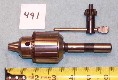 JACOBS # 33 TURRET T DRILL CHUCK W JT STRAIGHT 1/2&#034; SHANK  WITH  KEY  LATHE