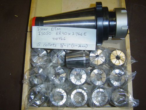 ETM ER-40 Spring Collet Chuck Set  Cat 50 w/ 15 er40 collets 1/8-1&#034; NEW