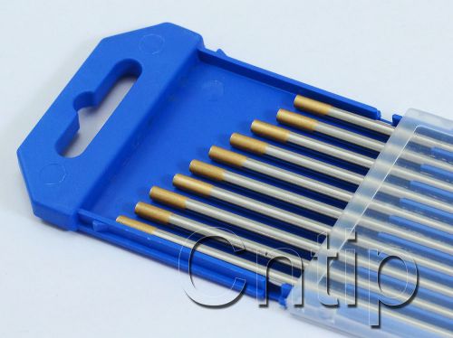 1.5% lanthanated wl15 gold tig welding tungsten electrode 1/8&#034;x6&#034;(3.2x150mm)10pk for sale