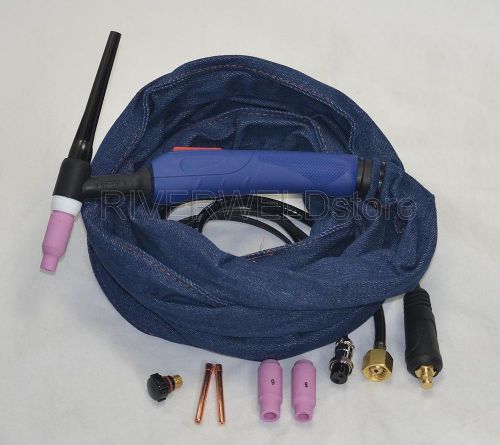 Wp-17f-12r 12-foot 150a tig welding torch complete with flexible head,euro style for sale
