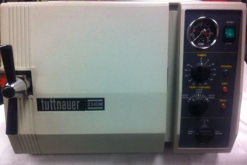 Tuttnauer 2340M  Instrument Steam Chamber Autoclave Sterilizer w/3 Trays