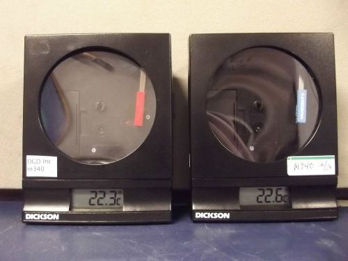 Lot of 2 dickson model sl4350c7 c181 4&#034; temp chart recorder-powers up- m340 for sale