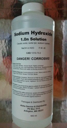 Lot of 4 - sodium hydroxide 1.0n  950ml poly bottle reagent for sale
