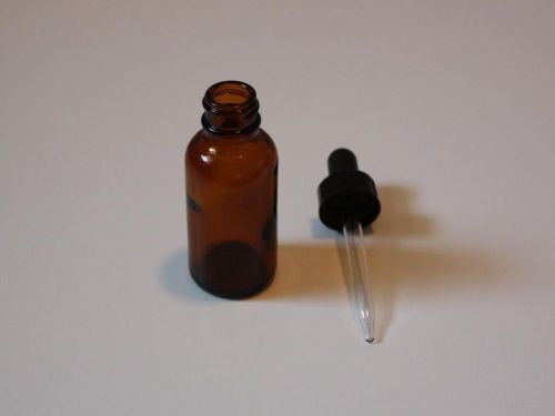 Amber dropper bottle 1 oz / 29.5 ml / 3.875&#034; tall / 1.125&#034; dia. brand new glass! for sale