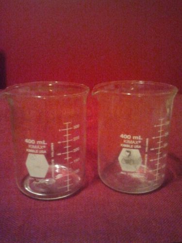 Glass beaker set (2) (kimax 400 ml) for sale