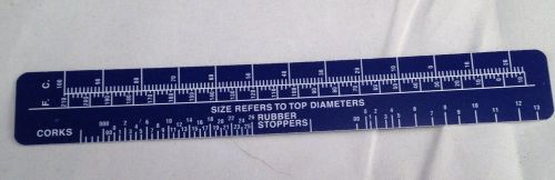 Fisher scientific ruler,inches,centimeters,temperature conversion,corks,6&#034;,blue for sale